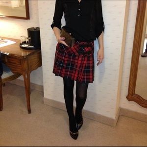 Red plaid skirt